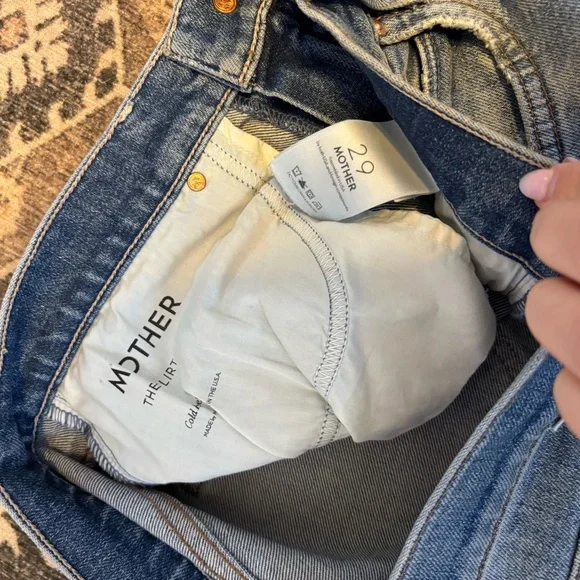 MOTHER Denim The Flirt Fray Midrise Medium Wash Jeans Size 29 - Picture 6 of 7